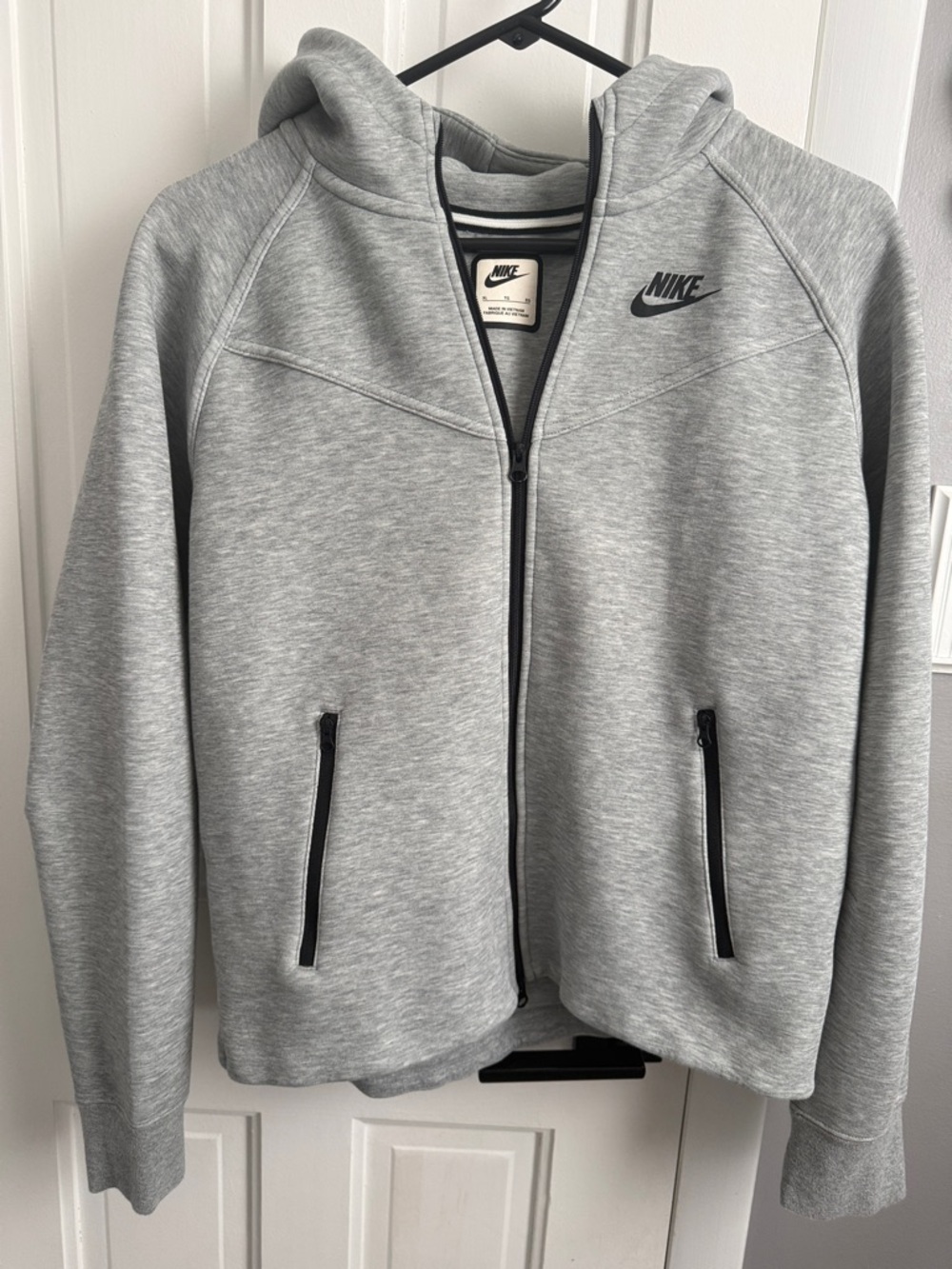 Nike Tech Light Heather Gray Full-Zip Hooded Sweatshirt
